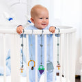 6-Pack Baby Toy Straps, Silicone High Chair & Stroller Straps, Toddler Bottle & Car Seat Accessories, Baby Travel Essentials with Pacifier Clips (Blue)