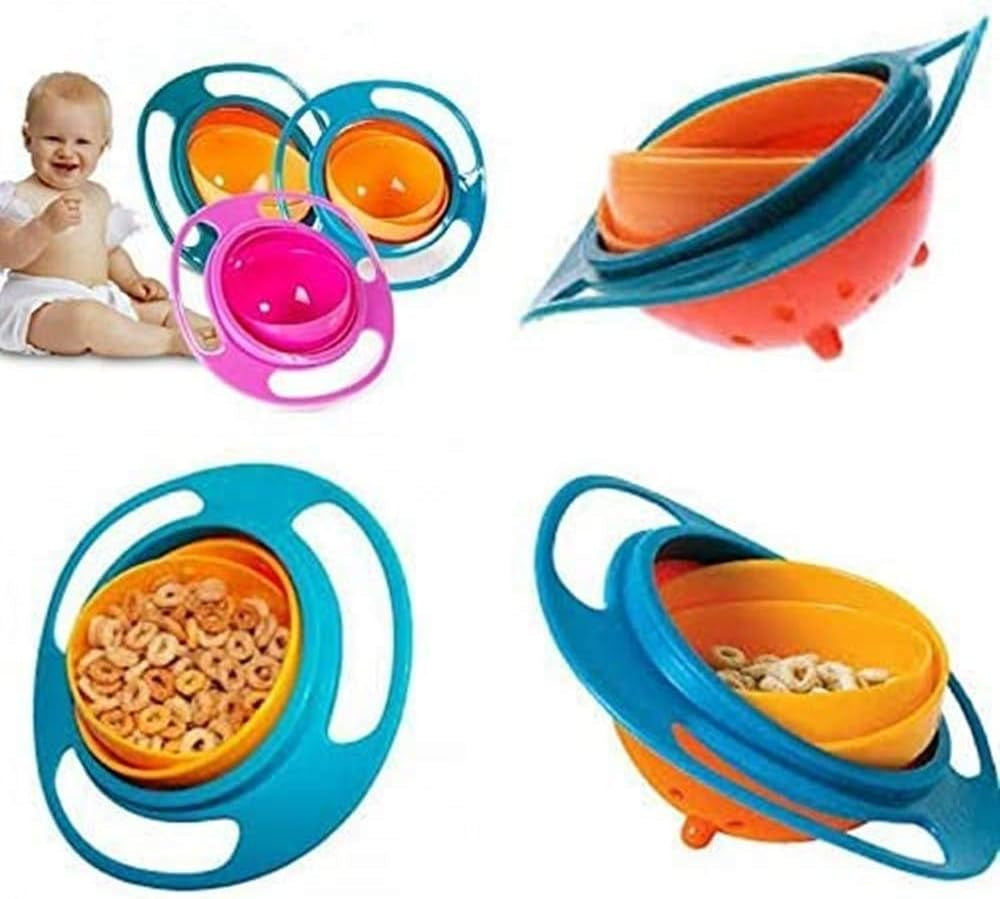 Spill Resistant Gyro Bowl with Lid