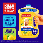 Antibacterial All Purpose Cleaner, Floor Cleaner for Mopping Home, Bathroom, & Kitchen, Cleaning Liquid for Mop & Bucket, Cleaning Supplies, Multi-Surface Dilutable, Lemon, 99Oz