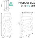 4 Tier Clothes Drying Rack Foldable | Foldable Clothing Drying Rack | Laundry Drying Rack Collapsible for Laundry Room, Dorm, Expandable Sturdy Metal Design | White 29"L X 11.5"W X 53"H