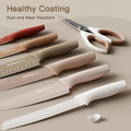 Knife Set, 13 Pieces Kitchen Knives Set with Healthy Anti-Rust Coating, Dishwasher Safe, Stainless Steel Chef Knife Sets with 6 Blade Guards, Fathers Day Gift for Men