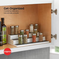 3-Tier Spice Rack Organizer for Cabinet - Non-Skid Pantry Organizer and Storage, 15 Inch Tiered Shelf for Spices, Cans, Sauces - White and Gray Kitchen Cabinet Organizer