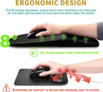 Ergonomic Mouse Pad Wrist Support with Massage Design, Wrist Rest Pain Relief Mousepad with Memory Foam&Non-Slip PU Base, Mouse Pads for Wireless Mouse & Desk (12X8 Inch,Black)