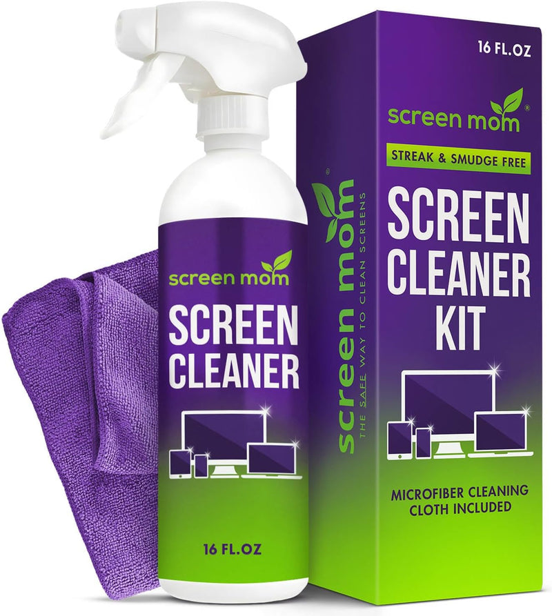 Screen Cleaner Spray and Microfiber Cloth 16Oz Screen Cleaner Spray and Wipe for TV, Laptop, Computer, Phone, Ipad, Car Screen Cleaning Kit Electronic Cleaner Spray