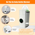 2026 Upgraded Milk Warmer for Travel, on the Go Baby Bottle Warmer, Waterless Bottle Warmering with Battery-Powered, 6 Temp Settings Fast Heating & Precise Temperature Control with LCD Display