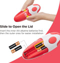 Auto Electric Can Opener: Open Your Cans with a Simple Press of Button - Automatic, Hands Free, Smooth Edge, Battery Operated, YES YOU CAN (Red)
