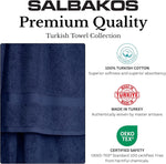 - Luxury 6 Piece Towel Set, 100% Turkish Cotton, Quick Drying, Highly Absorbent & Comfy, Includes 2 Bath Towels, 2 Hand Towels & 2 Washcloths | (Navy)