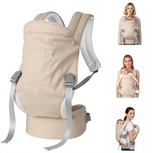 Baby Carrier Newborn to Toddler - Soft Structured Carrier with Hip Healthy Design, 3 Carry Positions Options, Ergonomic Backpack Design with Lumbar Support (7-35Lbs) Ivory