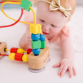 First Bead Maze - Wooden Educational Baby Toy with Suction Cups, for Floor, High Chair or Toddler Table, Toddler Toys for Girls & Boys Ages 1+