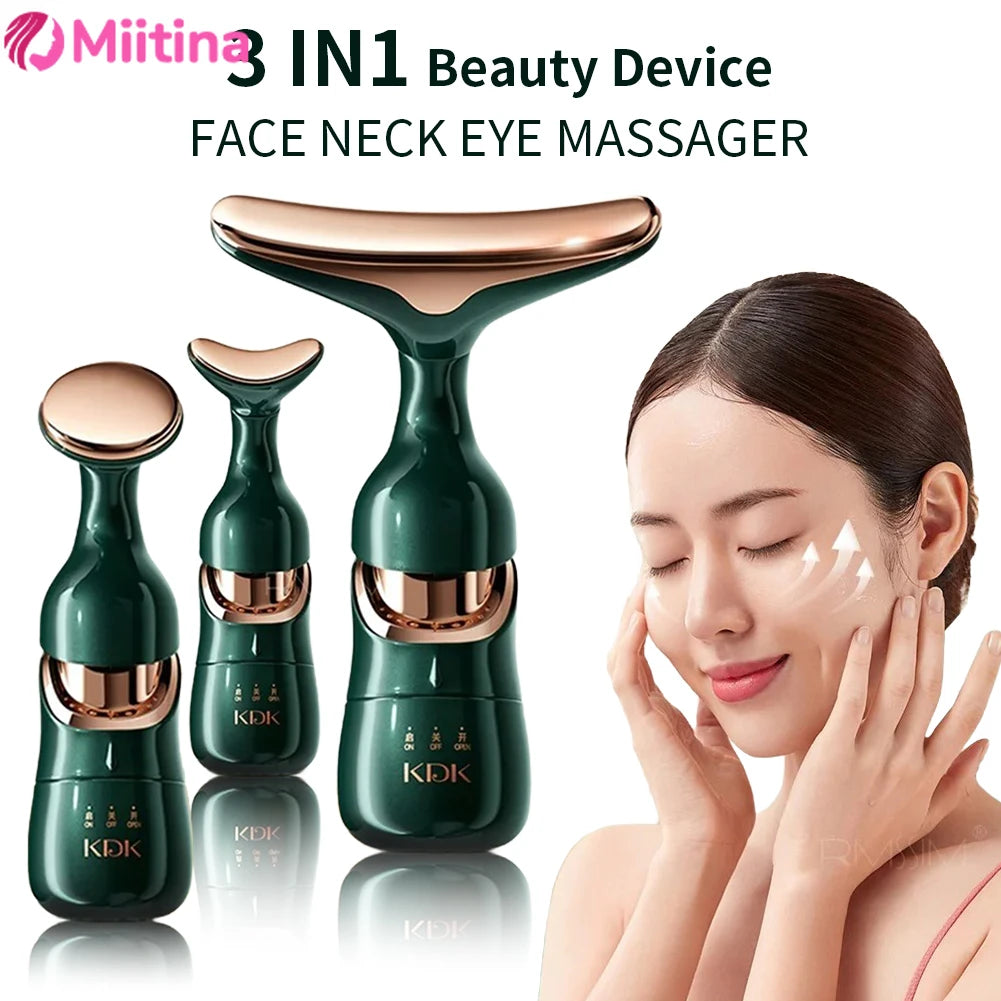 3 in 1 Microcurrent Face Massager Neck Facial Eye Lifting Massage Microcurrent Skin Rejuvenation anti Aging Wrinkle Skin Care