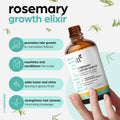 Organic Rosemary Castor Hair Oil + Massager Hair Growth Set Hair Growth Oil 4 Ounces with Coconut & Olive Oil for Dry, Damaged & Split End