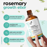 Organic Rosemary Castor Hair Oil + Massager Hair Growth Set Hair Growth Oil 4 Ounces with Coconut & Olive Oil for Dry, Damaged & Split End