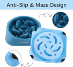 Slow Feeder Dog Bowls 2PCS, Anti-Choking Puzzle Dog Food Bowls, Anti-Slip Interactive Feeding Slow down Eating, Bloat Stop Maze Dishes for Medium Breeds