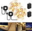 Motion Sensor LED Light Strip, 2PCS 9.8Ft Motion Sensor Light Indoor with Automatic Shut-Off Timer, Motion Activated Bed Lights under Cabinet Lighting Kit for Bedroom Home Hallway-Warm White