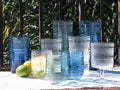 Beaded 14 Oz Durable Acrylic Wine Glasses, Shatter-Resistant and Dishwasher-Safe Indoor/Outdoor Drinkware, Glass for Wine, Sangria, and Spritzers - Sea Green - Set of 6