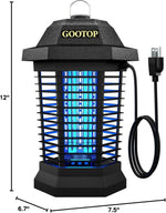 Bug Zapper Outdoor, Mosquito Zapper, 3 Prong Plug in Electric Fly Zapper, Mosquito Killer, Fly Traps, Flying Insects Zapper Indoor Outdoor, 4200V, ABS Plastic Outer (Black)