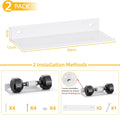 Adhesive Wall Shelf 2 Pack, Modern Floating Shelves for Wall 11.8Inch, Metal Wall Mounted Display Ledge Shelf for Living Room, Bedroom, Bathroom