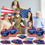 96Pcs Memorial Day Plates and Napkins for Remember and Honor Soldier Party Supplies Thank You Soldiers Dessert Plates Veterans Day Tableware Set for 24 Guests 4Th of July Party Decorations