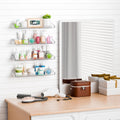 2 Pack Clear Shower Shelves for Tile Walls,Adhesive Acrylic Bathroom Shelves Organizer and Storage,No Drill Acrylic Shower Wall Caddy & Shelf,Floating Shelves for Makeup,Perfume,Shampoo Holder