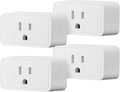 Smart Plug, Works with Alexa Only, Voice Control, Remote APP Control, Schedule, Compact Design, Versatile, 2.4 Ghz Wi-Fi, No Hub Required, 4-Pack, White