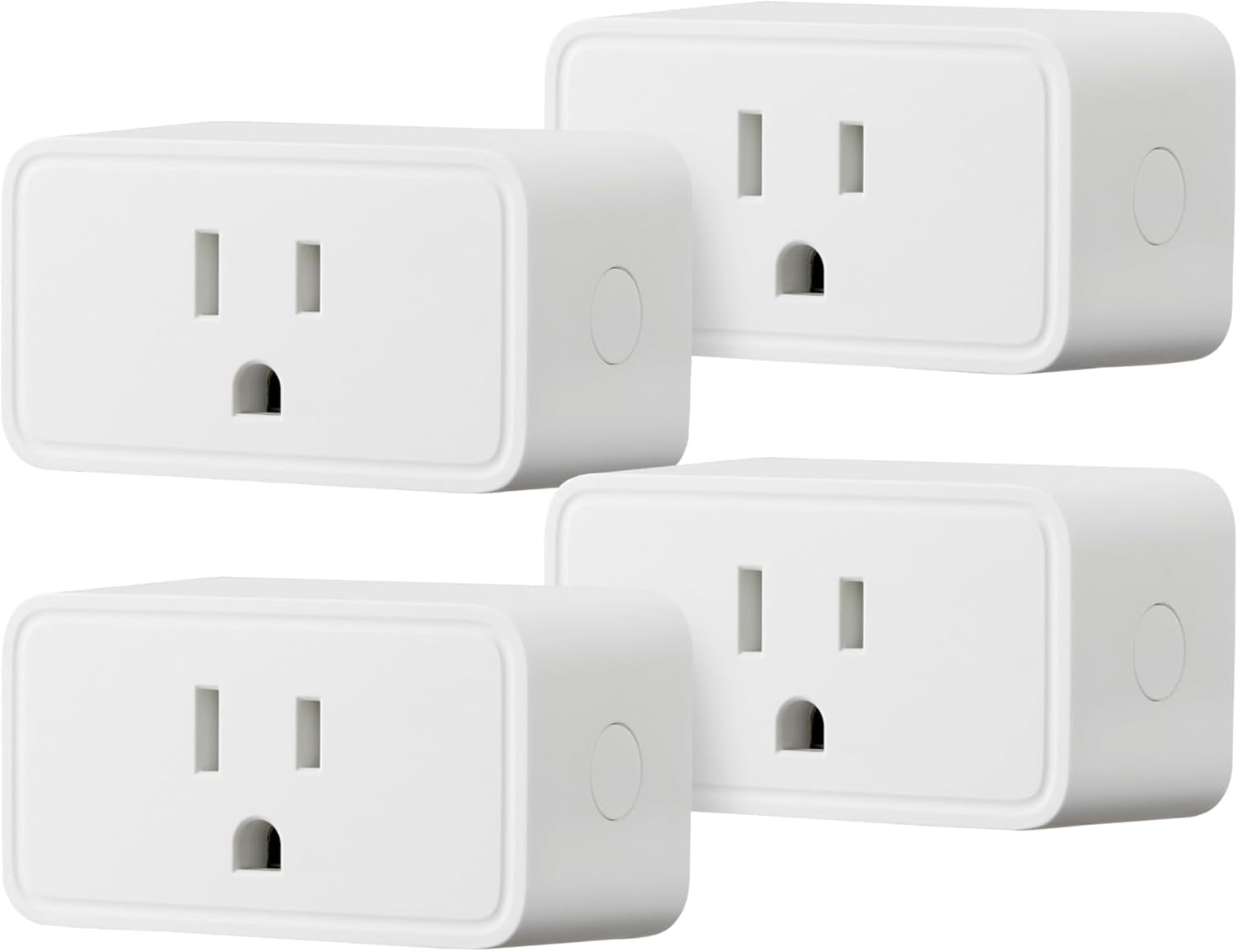 Smart Plug, Works with Alexa Only, Voice Control, Remote APP Control, Schedule, Compact Design, Versatile, 2.4 Ghz Wi-Fi, No Hub Required, 4-Pack, White