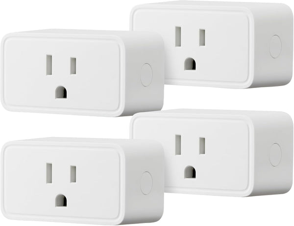 Smart Plug, Works with Alexa Only, Voice Control, Remote APP Control, Schedule, Compact Design, Versatile, 2.4 Ghz Wi-Fi, No Hub Required, 4-Pack, White