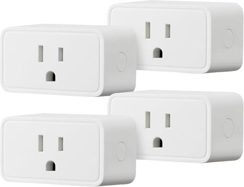 Smart Plug, Works with Alexa Only, Voice Control, Remote APP Control, Schedule, Compact Design, Versatile, 2.4 Ghz Wi-Fi, No Hub Required, 4-Pack, White