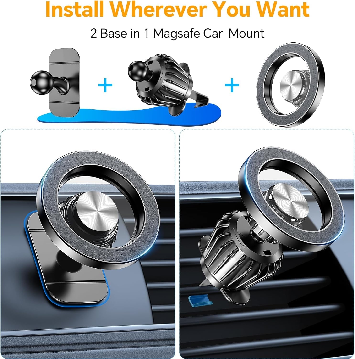 for Magsafe Car Mountã€Strong Magnetsã€‘Magnetic Phone Holder for Car Phone Holder Mount Dash Mounted Holders Phone Holders for Your Car Accessories for Women Men for Iphone 17 Pro Max 16 15 14