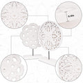 2 Pack Wooden Carved Cutout Flower Medallion Sculpture, Rustic Distressed White MDF Statues Home Tabletop Decor, Decorative Ornaments for Living Room, Bedroom, Office Desktop, Cabinets
