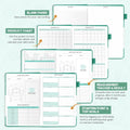 Food Journal for Women Weight Loss & Fitness - Meal Planner & Calorie Counter Book | A5 Food Diary for Gym, Yoga & Healthy Eating | 90D Undated Wellness Nutrition Journal for Women & Men Workout, Green
