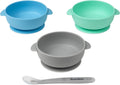 Silicone Baby Bowls with Suction Set - Strong Suction Design for Toddlers 1-3, Easy-Grip Baby Spoon for Self-Feeding, BPA Free Feeding Bowls, 4-Piece Set
