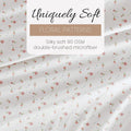 4 Piece Queen Sheet Set - Breathable, Double-Brushed Patterned Cooling Sheets â€“ Oeko-Tex Certified Ultra Soft & Wrinkle-Free 16" Deep-Pocket Queen Sheets - Easy Care Soft Floral Pink