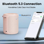 Bluetooth Speaker Wireless,Ip67 Waterproof & Dustproof Portable Speaker with Lights,15W Loud Stereo Sound, 2500Mah Battery All Day Playtime, TWS Pairing, BT5.3, Home/Party/Outdoor/Beach (Pink)