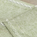Sage Green Rustic Cotton Linen Table Runner, Seasonal Embroidered Hollow Kitchen Dining Table Decoration for Home Party Decor 13X72 Inch