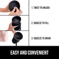 GORILLA GRIP Dog Water Bottle, Portable Water Bowl Dispenser for Dogs, 12 Oz Leak Proof Pet Travel Squeeze Bottles Food Grade Silicone, Pet Stocking to Go Puppy Essentials, Black