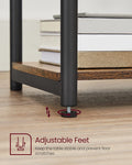 BARNET Collection - Side Table, Small End Table for Living Room, Modern Tall Nightstand, Bedroom, Office, Bathroom, Steel Frame, Rustic Brown and Ink Black ULET273B01