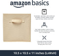 Collapsible Fabric Storage Cubes Organizer with Handles, Sturdy Storage Bins for Organization, 10.5" X 10.5" X 11", Beige, 6-Pack