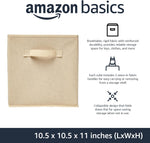 Collapsible Fabric Storage Cubes Organizer with Handles, Sturdy Storage Bins for Organization, 10.5" X 10.5" X 11", Beige, 6-Pack