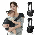 Baby Sling Carrier, Baby Carrier Newborn to Toddler Wrpas Carrier Essentials Safety, Portable and Lightweight, Ergonomic-Designed, Non-Slip Hip Seat Carrying 8-55Lbs(Black)