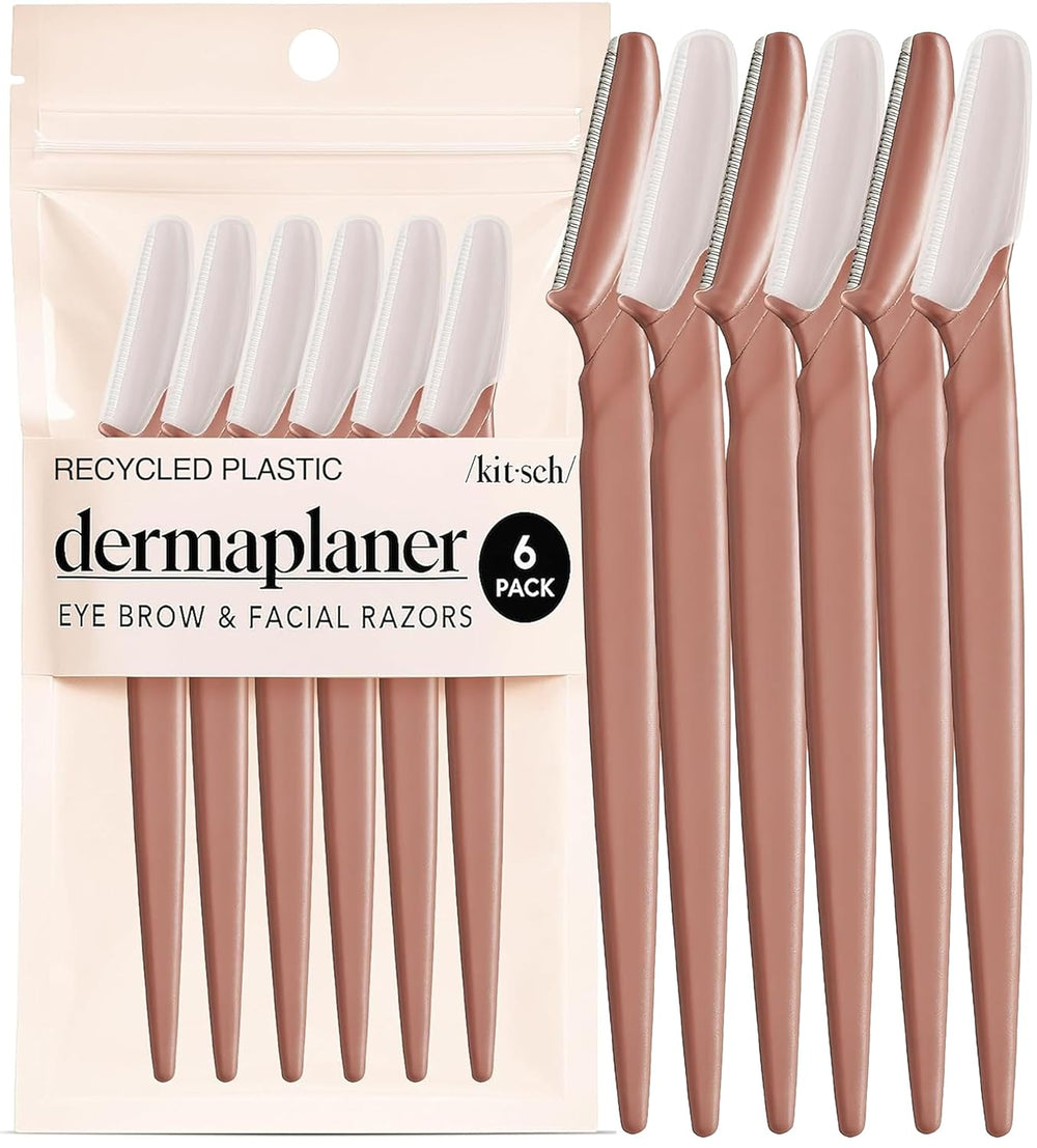 Dermaplane Razor for Women Face – Face Razors for Women & Men, Eye Brow Razors & Face Shaver – Exfoliating Facial Razor & Dermaplaner as Skin Care Tool for Smoother Skin - Terracotta, 6 Pcs