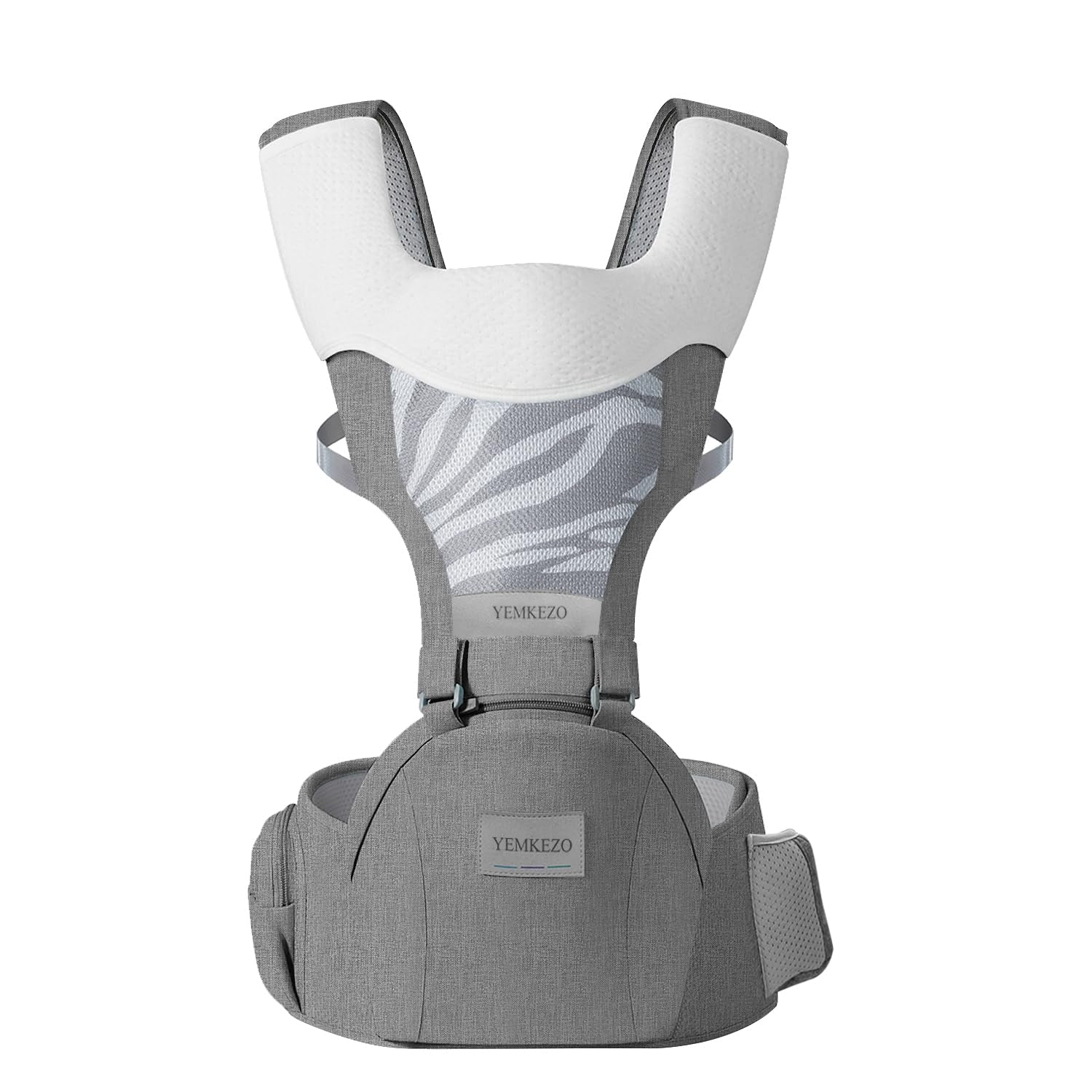 Baby Carrier Newborn to Toddler with Hip Seat, Multifunction Baby Hip, 4-In-1 Ergonomic Infant Carrier (Ergonomic M Position) Adjustable & Removable Baby Holder Carrier for 0-36 Months (Grey)