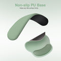 Wrist Rest Support for Mouse Pad&Keyboard Set, Circle Curved Ergonomic Mousepad&Coaster Non-Slip Base Home/Office Pain Relief&Easy Typing Pad with Soft Cloth&Silicone Lining, Antique Green