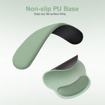 Wrist Rest Support for Mouse Pad&Keyboard Set, Circle Curved Ergonomic Mousepad&Coaster Non-Slip Base Home/Office Pain Relief&Easy Typing Pad with Soft Cloth&Silicone Lining, Antique Green