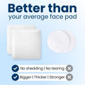 CleanÂ² Pads 2.0 [NEW & Improved Edges] Guaranteed Not to Shed & Tear Face Pads, Unique Triple Layers, Textured & Ultra Soft Side, Organic Disposable Cotton, Pair with Makeup Remover