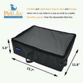 Travel Cat Litter Box, Leak-Proof Portable Litter Box, Collapsible Toilet Tray Carrier for Small Medium Cats (Black+Litter Box Liners, Medium)