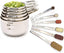 Measuring Cups & Spoons Set of 12, 18/08 Stainless Steel Kitchen Gadgets, Stackable Design with Long Handle Spoons, Fits in Spice Jars, Cooking & Baking Set for Dry & Liquid