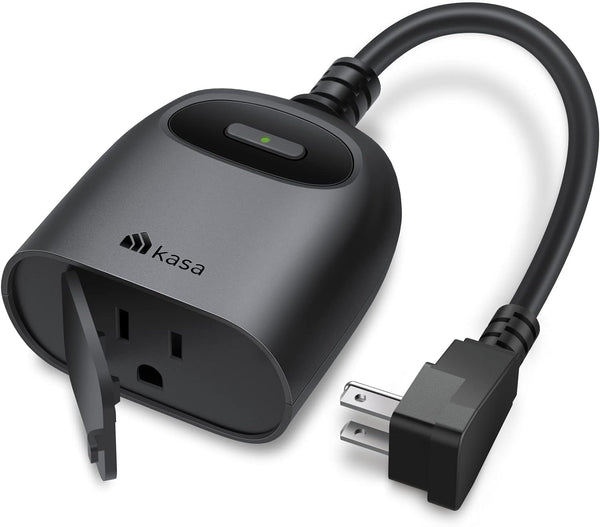 Kasa Outdoor Smart Plug, Smart Home Wi-Fi Outlet Timer, Max Load 15A/1875W, IP64 Weather Resistance, Compatible with Alexa, Google Home & Smartthings, No Hub Required, ETL Certified(Kp401)