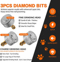 Whisper Quiet Dog Nail Grinder with 4 LED Lights, Safe & Stress-Free for Sensitive Dogs Cats of All Breeds & Sizes, 3 Grinding Bits, 3-Speed, Pet Nail Trimmers, Rechargeable Painless Grooming Kit