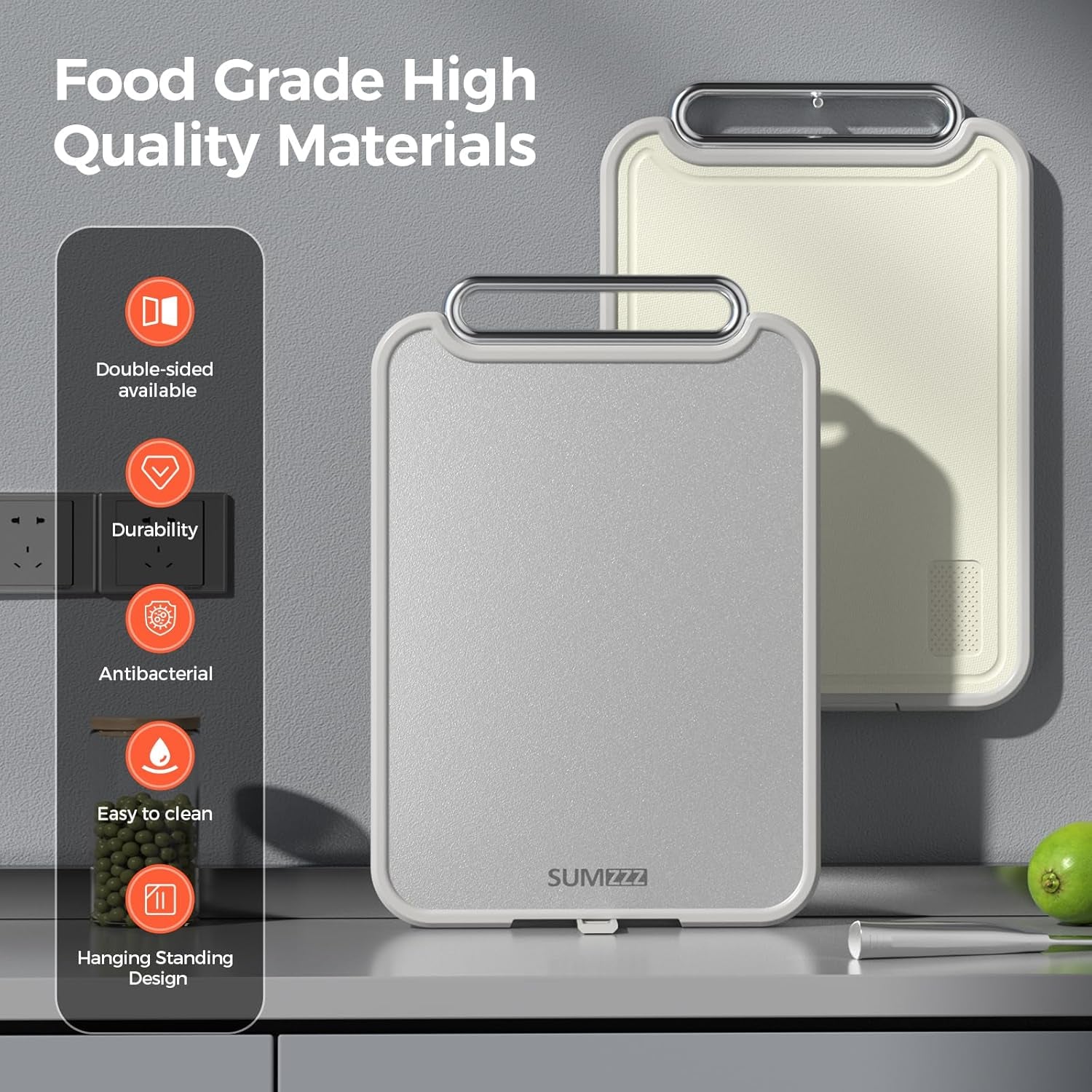 Stainless Steel Cutting Board for Kitchen, 2-In-1 Double-Sided Chopping Board, Dishwasher Safe, Food Grade Stainless Steel/Pp, Easy to Clean, Large Size, Non-Slip, 16"×11"