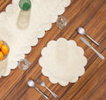 Round Ivory Placemats 13 Inches- Set of 1 | Heat Resistant Mats for Kitchen and Dining Table Décor- Non Slip Placemat for Special Occasions and Everyday Use | Ideal for Gatherings